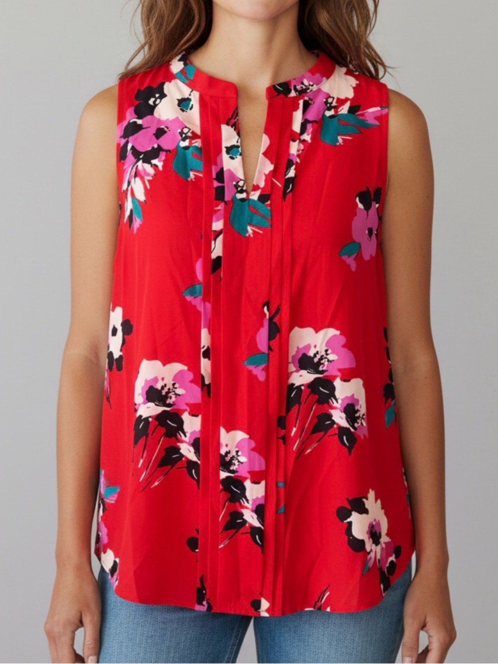 41 Hawthorn Breyson Pleat Detail Split Neck Blouse